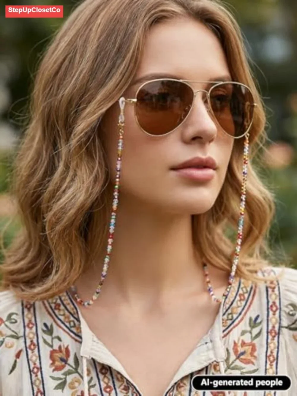 Glass Beaded Eyeglass Chain Sunglass Holder Neck Strap